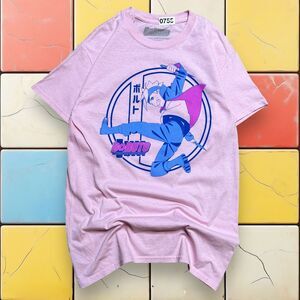 Boruto‎ Naruto Anime Manga Shirt Pink Mens Cartoon Japanese Graphic Tee Size S